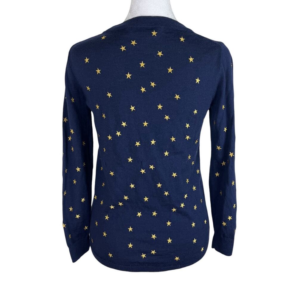 J. Crew Tippi Merino Wool Embroidered Classic Sweater Preppy Heritage Size XS - Picture 4 of 7